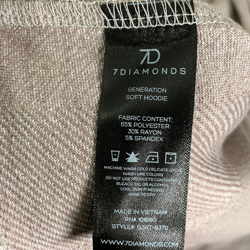 7 Diamonds Generation Soft Hoodie Men 2XL Beige Flannel Performance Stretch - Picture 4 of 9